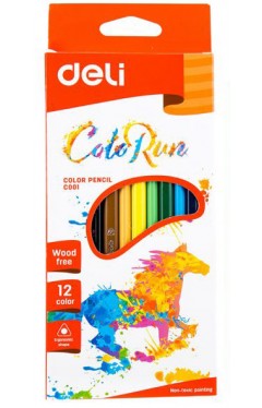 Deli Plastic Colored Pencil 12s C00100